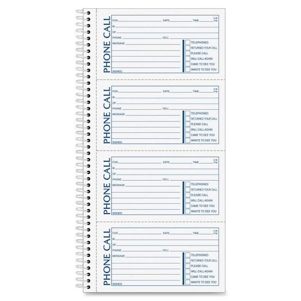 Alba Alba ABFSC1154D 11 x 5.5 in. Spiralbound Phone Call Message Book ABFSC1154D - main